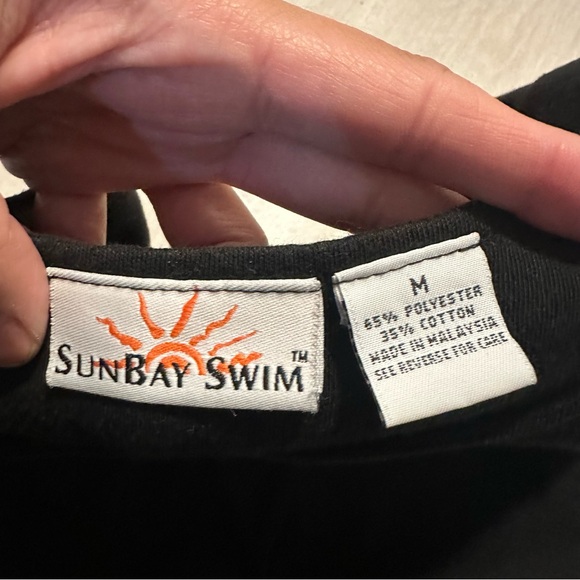 Sunbay Swim Black Swim Coverup Beach Chair Embroidered Dress Sz M - Picture 2 of 5